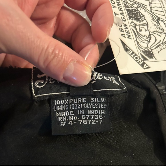 100% Silk Vintage Sequin Dress Jewel Queen Mob Wife Size 16 Hand Made 80s Rare - Picture 2 of 10